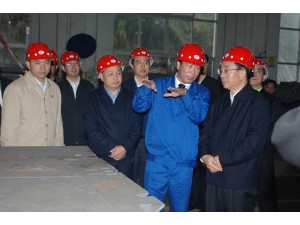 政治局常委賀國強(qiáng)視察蒲圻起重機(jī)械公司。